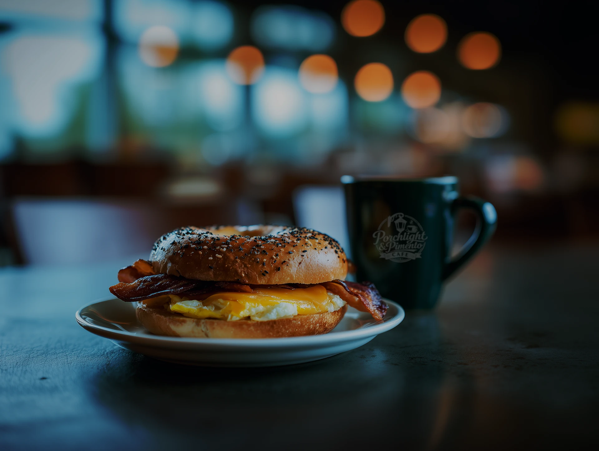 Porchlight Cafe Photo of Bagel & Egg Sandwich
